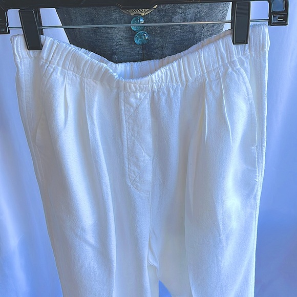 White Linen free wear by Johnathan Hoenscheidt M unisex’s pants w/ pockets - Picture 2 of 7